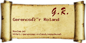 Gerencsér Roland névjegykártya