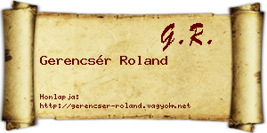 Gerencsér Roland névjegykártya